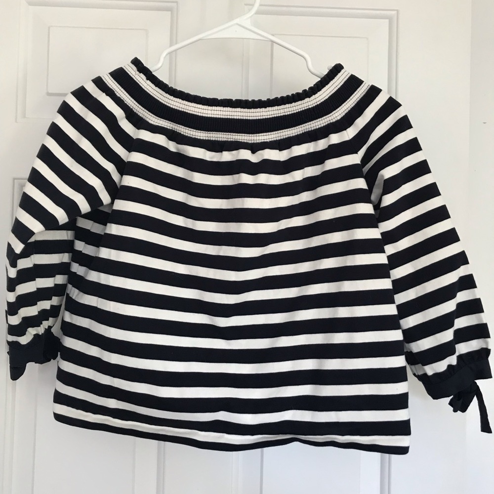 J.Crew Striped Off the shoulder top